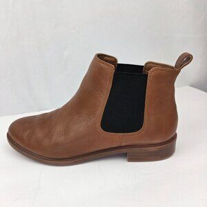 Clarks Brown Leather Chelsea Boots Two Tone Brown Size 8